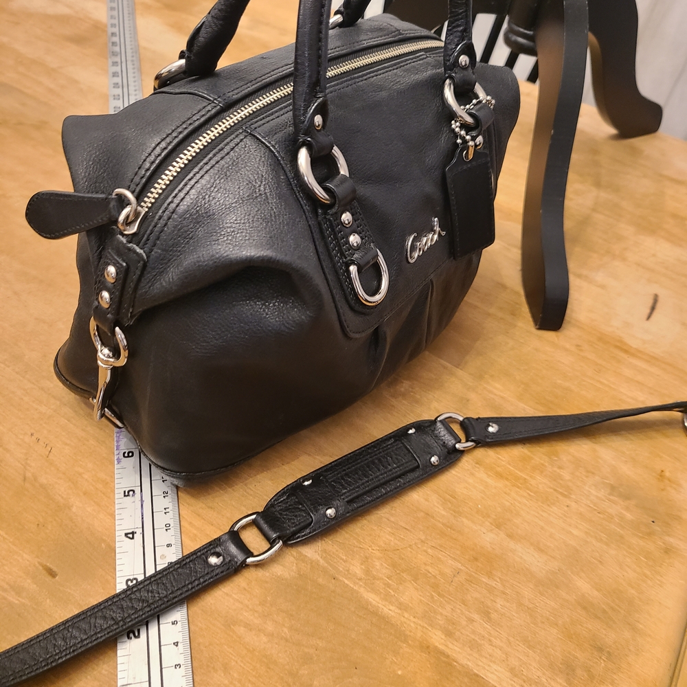 Coach Black Leather Satchel Bag - Picture 3 of 7